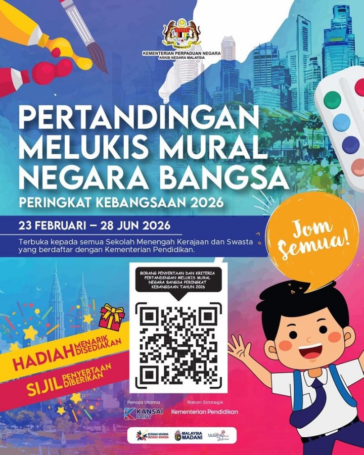 Pertandingan Mural Negara Bangsa Peringkat Kebangsaan 2026 dilancarkan Pertandingan Mural Negara Bangsa Peringkat Kebangsaan 2026 dilancarkan