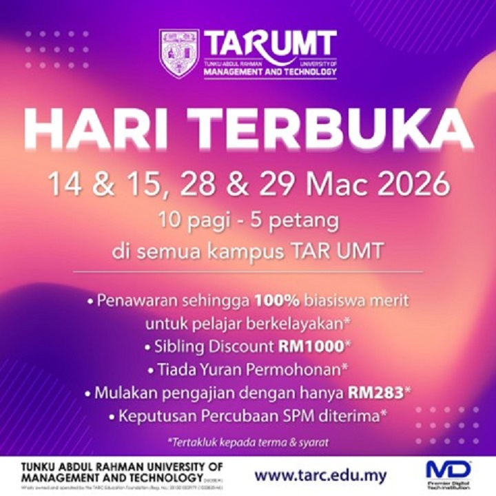 TAR UMT: Menganjurkan Hari Terbukanya Untuk Lepasan SPM TAR UMT: Menganjurkan Hari Terbukanya Untuk Lepasan SPM