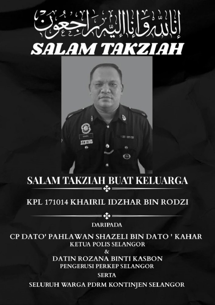 Anggota polis meninggal dunia selepas jalani aktiviti berkawad