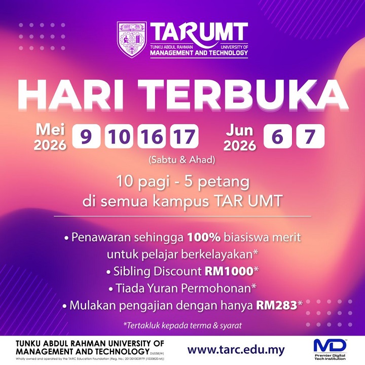 TAR UMT Anjur Hari Terbuka Pengambilan Pada Mei – Jun