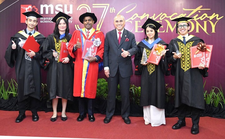 Konvokesyen Management and Science University MSU Ke-36 penganugerahan kepada graduan Ijazah Doktor Falsafah (PhD), Sarjana, Sarjana Muda dan Diploma